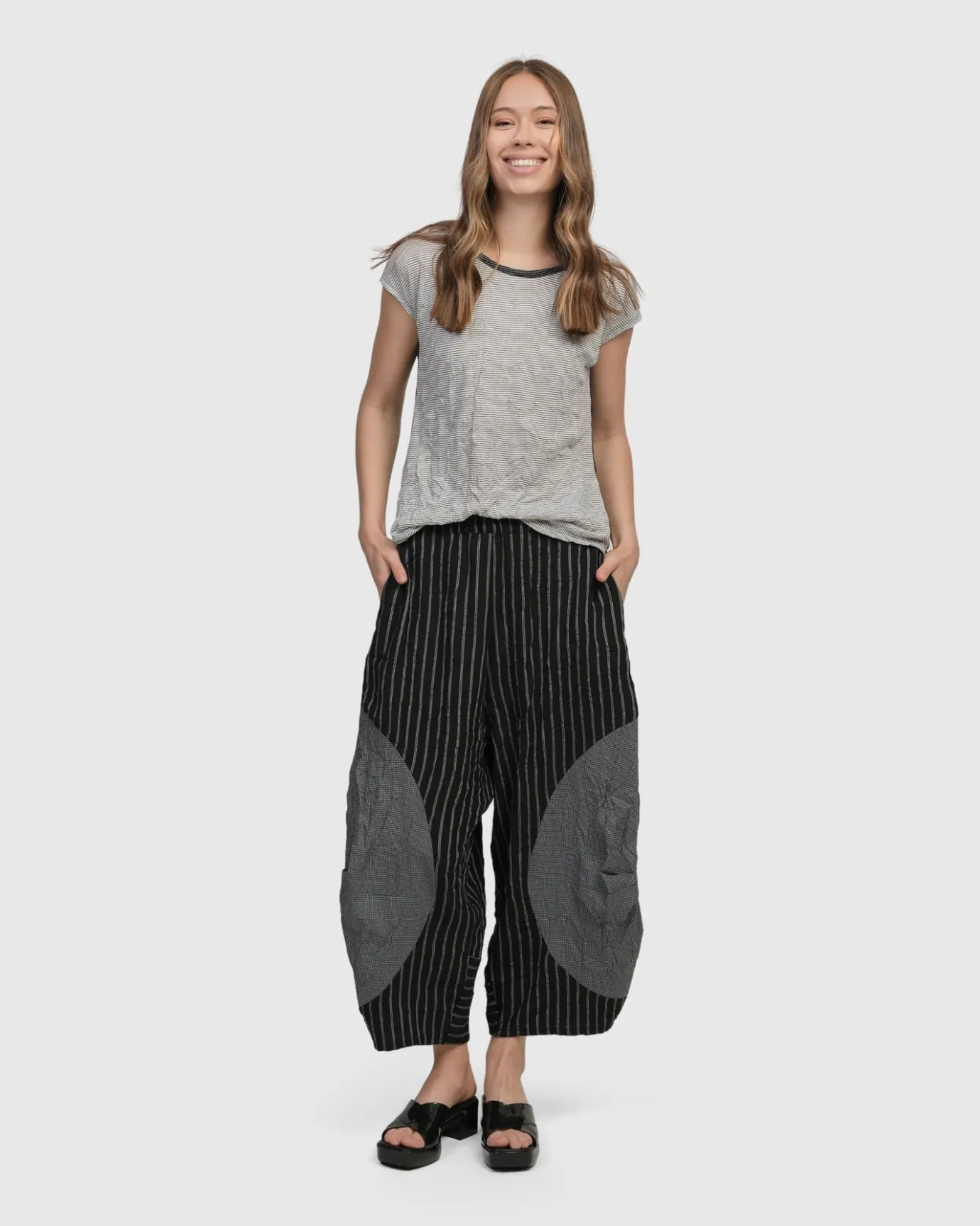Women Alembika Plus<Olympus Pants, Stripes