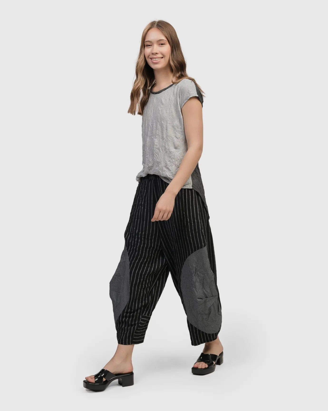 Women Alembika Plus<Olympus Pants, Stripes