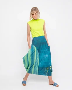 Women Alembika Pants & Skirts<Ozai N Ku Aquamarine Midi Skirt, Ocean