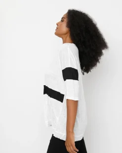 Women Alembika Tops & Tunics<Ozai N Ku Block V-Neck Tee, White