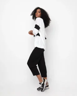 Women Alembika Tops & Tunics<Ozai N Ku Block V-Neck Tee, White