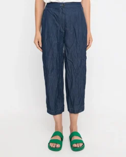 Women Alembika Pants & Skirts<Ozai N Ku Crinkle Crop Trousers, Denim