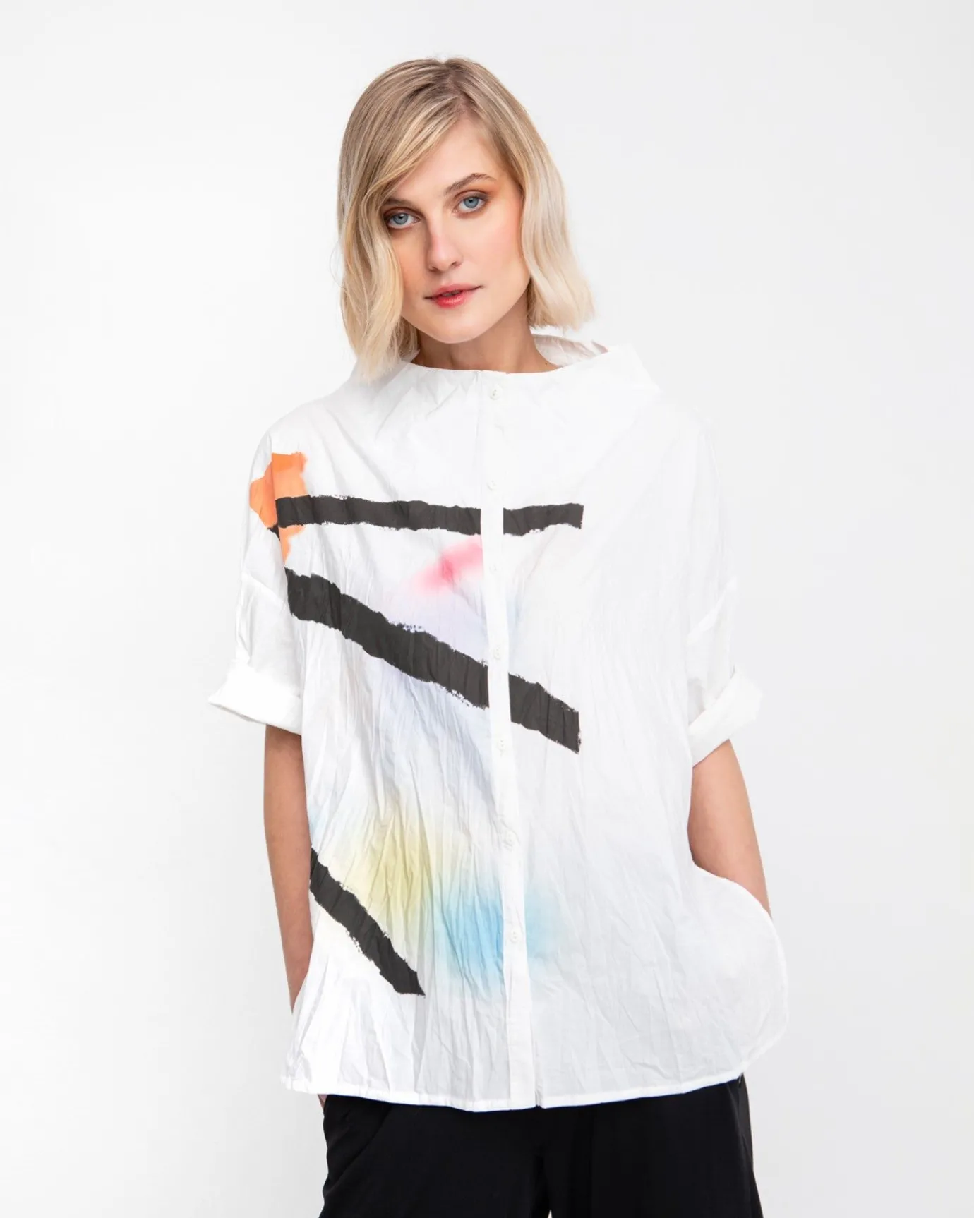 Women Alembika Tops & Tunics<Ozai N Ku Crinkle Funnel Top, Mirage