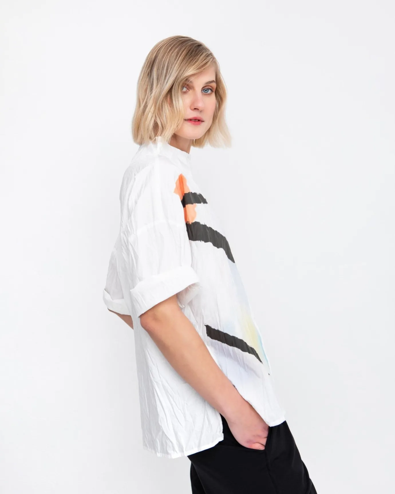 Women Alembika Tops & Tunics<Ozai N Ku Crinkle Funnel Top, Mirage