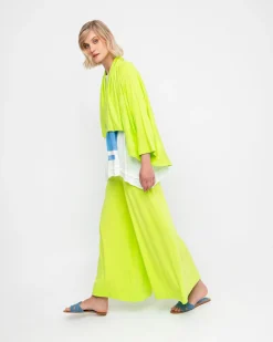 Women Alembika Jackets<Ozai N Ku Drape Neck Racquet Cardigan, Lime