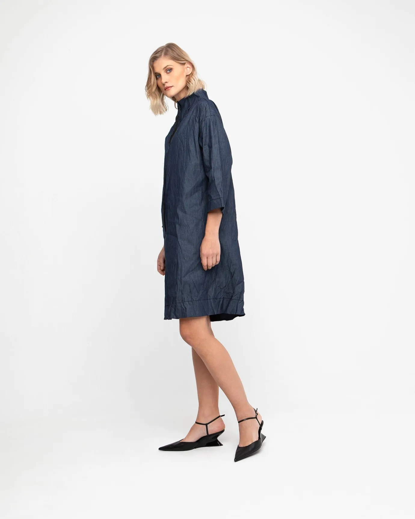 Women Alembika Dresses<Ozai N Ku Funnel Dress, Denim