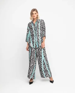 Women Alembika Tops & Tunics<Ozai N Ku Helen Button Down Shirt, Jet Blue