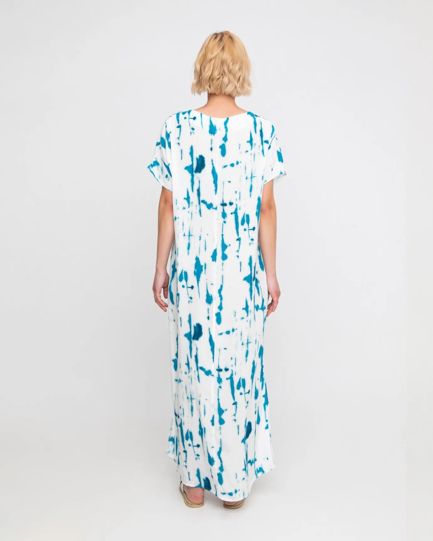 Women Alembika Dresses<Ozai N Ku Island Relaxed Maxi Dress, White/Turquoise