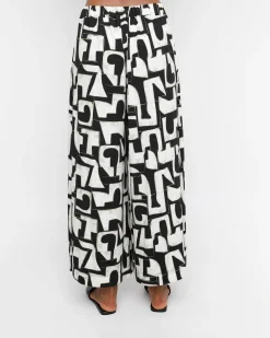 Women Alembika Pants & Skirts<Ozai N Ku Letterpress Palazzo Pants, Puzzle