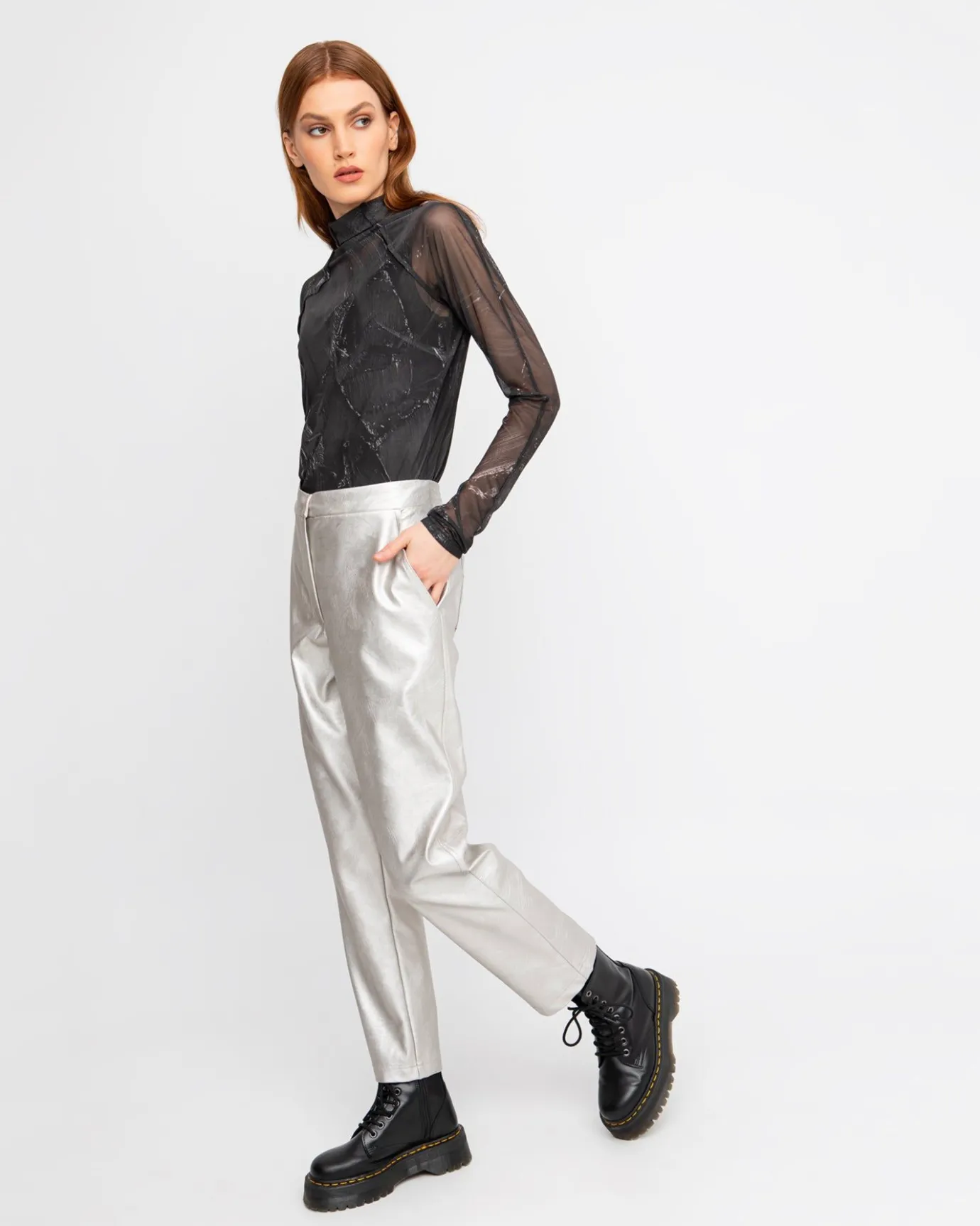 Women Alembika Pants & Skirts<Ozai N Ku Metallic Pants, Gloss