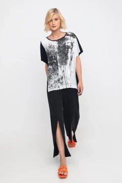 Women Alembika Pants & Skirts<Ozai N Ku Must-Have Slit-Front Flare Pants, Black