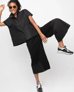 Women Alembika Tops & Tunics<Ozai N Ku Pleated Boxy Shirt, Black