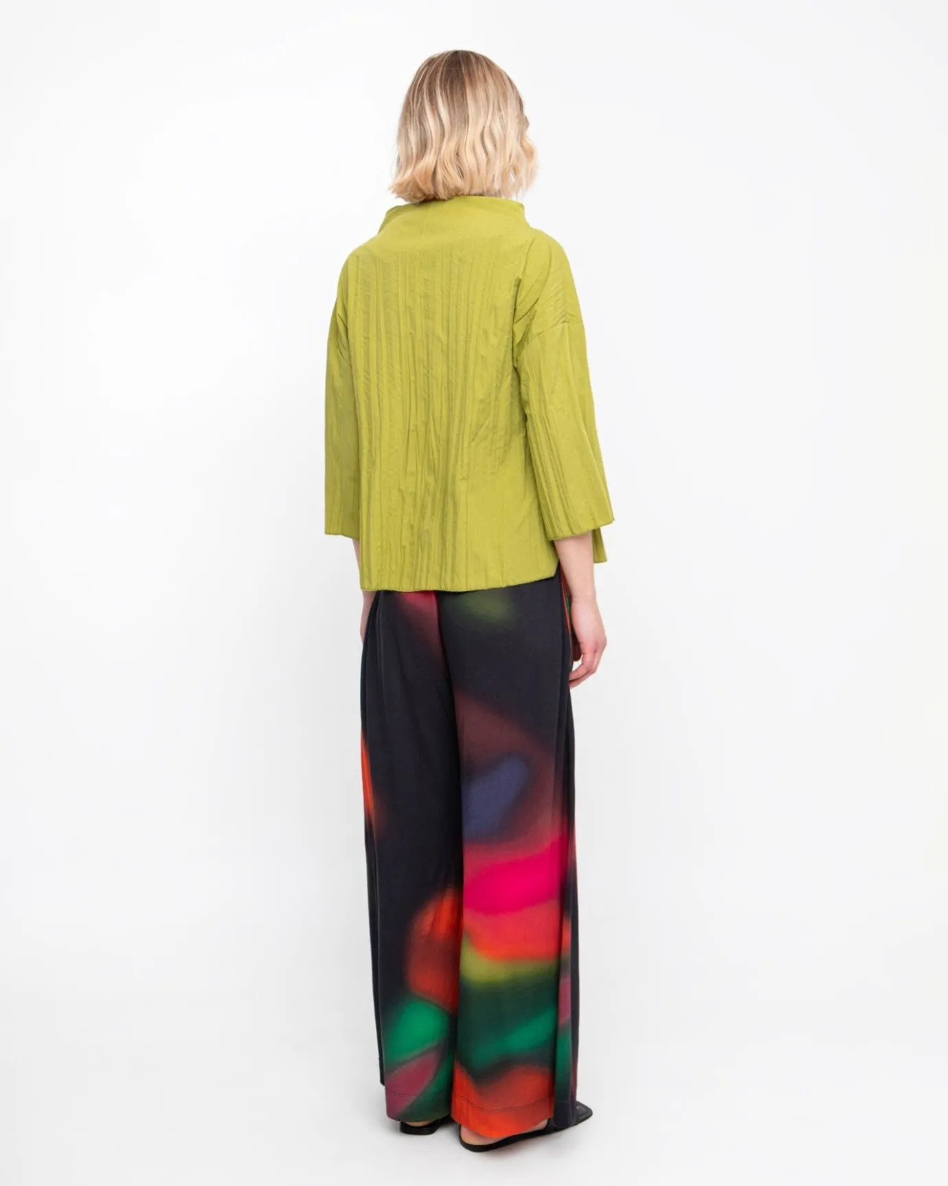 Women Alembika Tops & Tunics<Ozai N Ku Pleated Crinkle Funnel Top, Olive