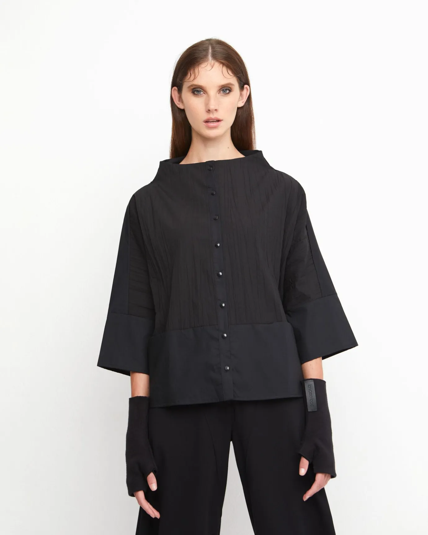 Women Alembika Tops & Tunics<Ozai N Ku Silky Boxy Shirt, Black