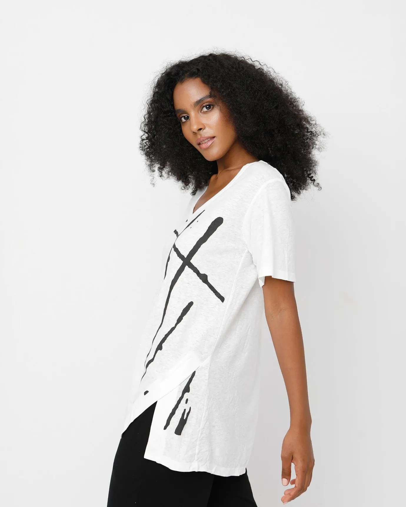 Women Alembika Tops & Tunics<Ozai N Ku Triangle Tee, White