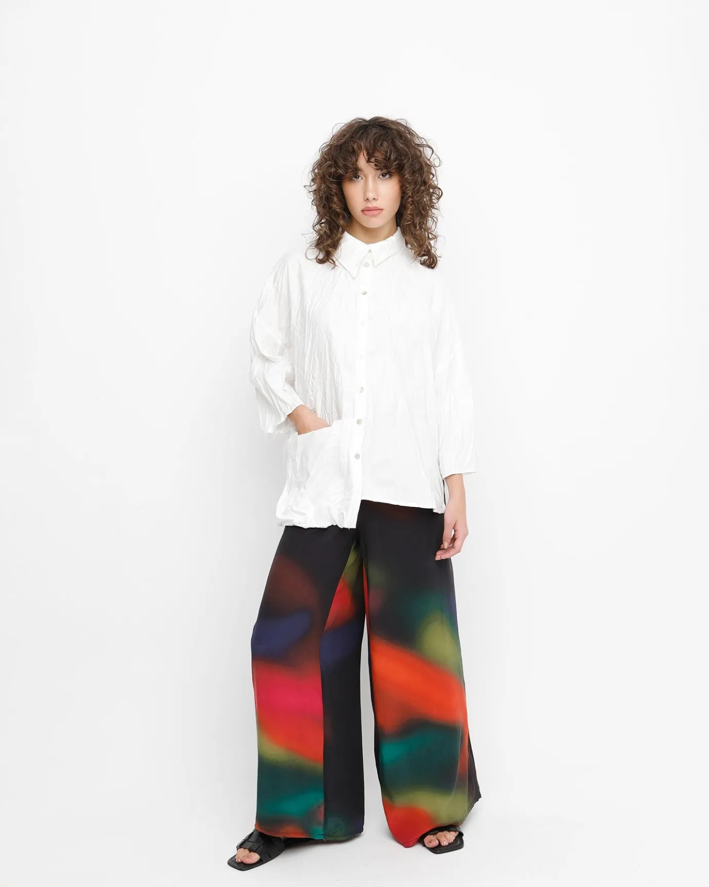 Women Alembika Tops & Tunics<Ozai N Ku Trickster Crinkle Shirt, White