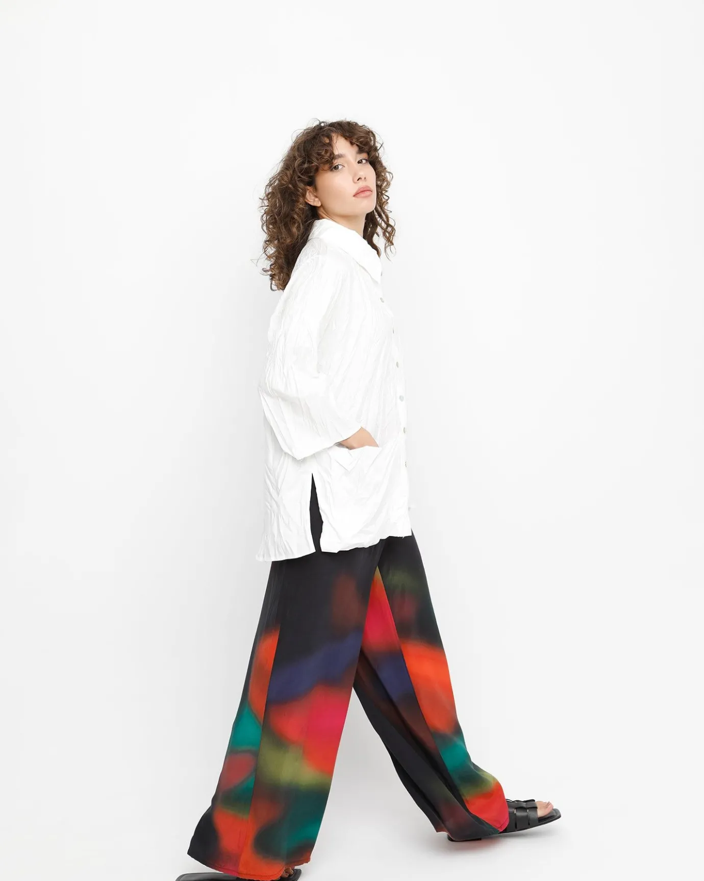 Women Alembika Tops & Tunics<Ozai N Ku Trickster Crinkle Shirt, White