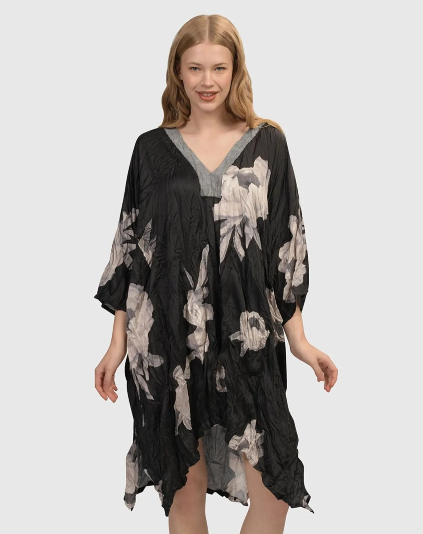 Women Alembika Dresses<Paige Crinkle Caftan Tunic Dress, Roses