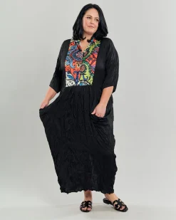 Women Alembika Plus<Paisley Bib Crinkle Maxi Dress, Multip