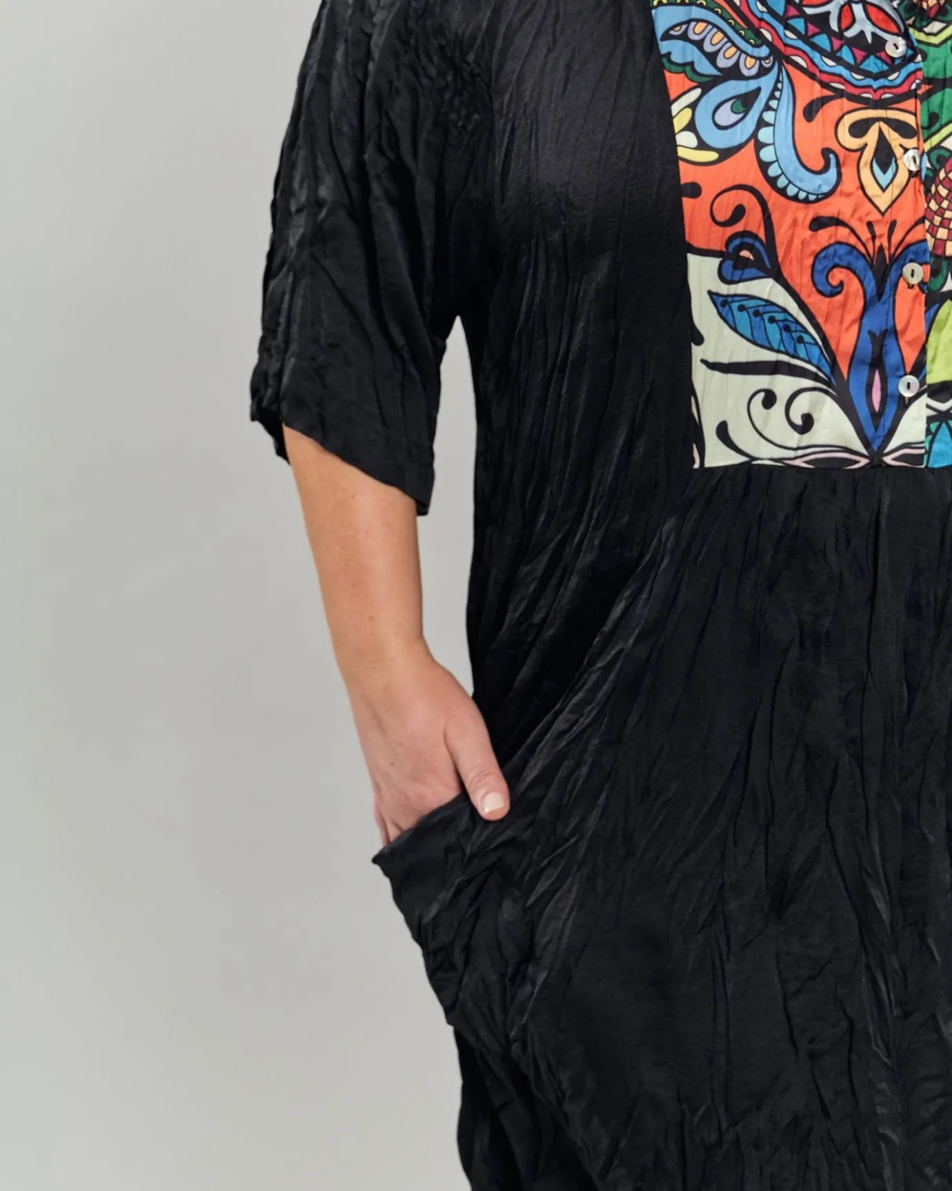 Women Alembika Plus<Paisley Bib Crinkle Maxi Dress, Multip