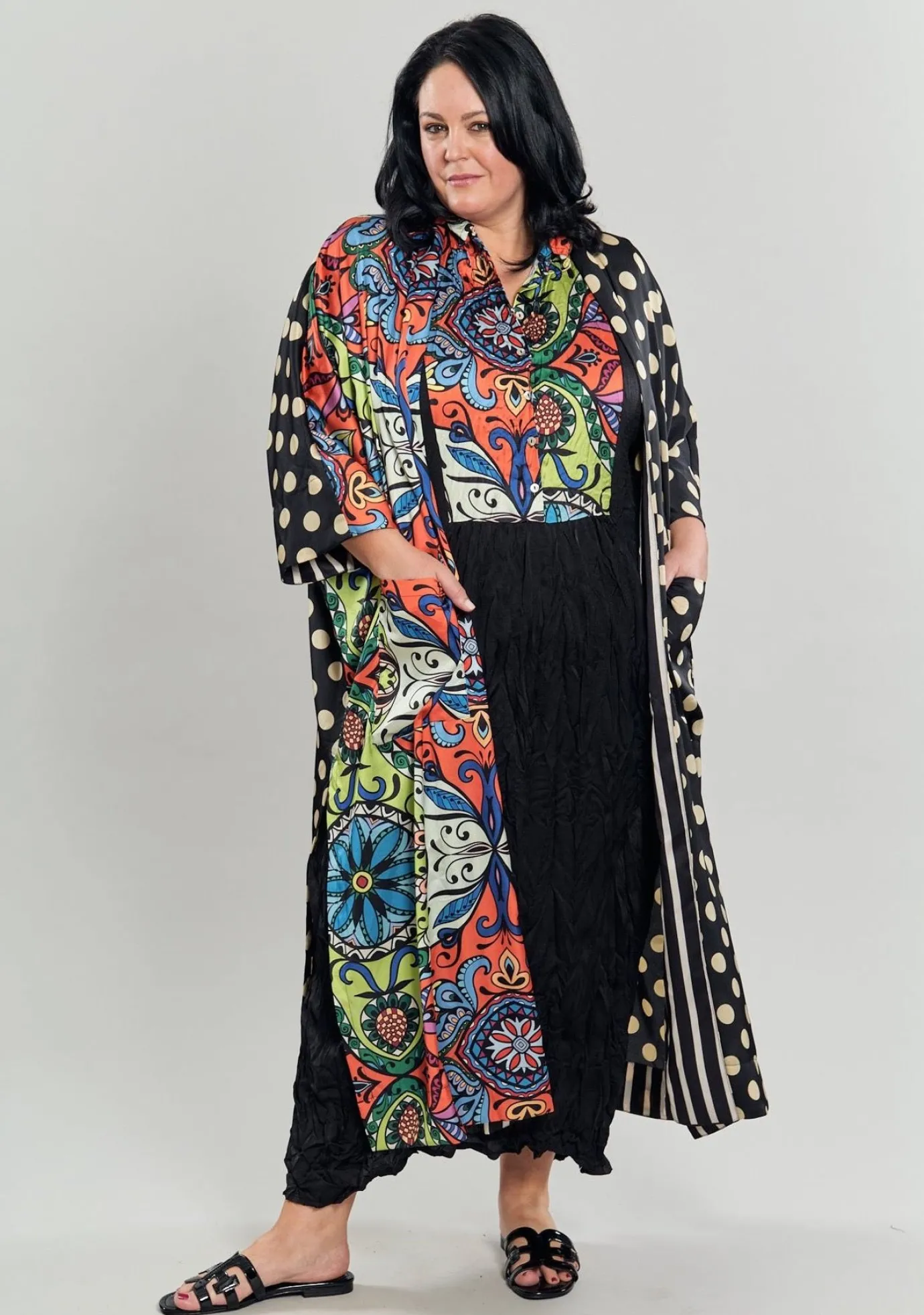 Women Alembika Plus<Paisley Bib Crinkle Maxi Dress, Multip