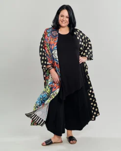 Women Alembika Jackets<Paisley Dot Long Kimono Jacket, Multip