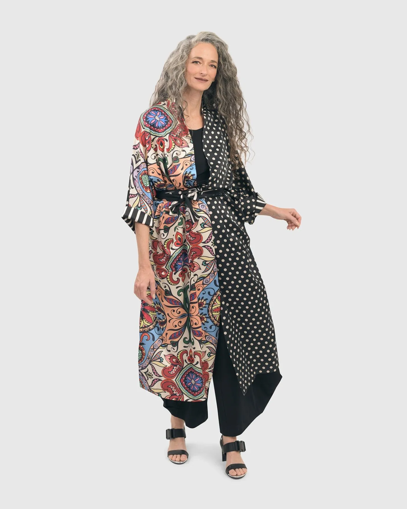 Women Alembika Plus<Paisley Dot Long Kimono Jacket, Multi