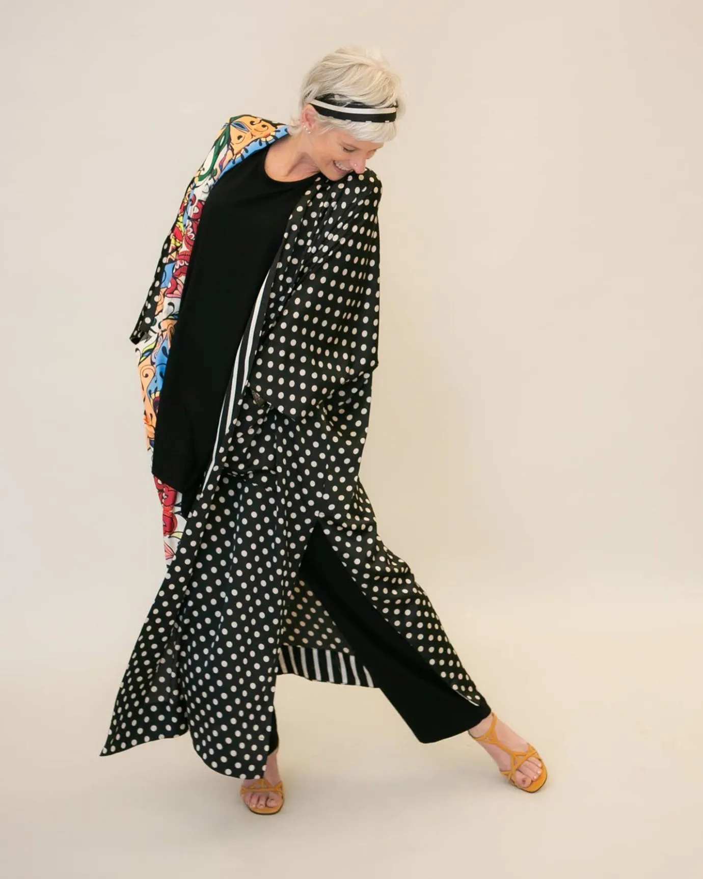 Women Alembika Plus<Paisley Dot Long Kimono Jacket, Multi