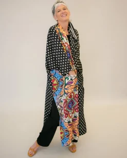 Women Alembika Plus<Paisley Dot Long Kimono Jacket, Multi