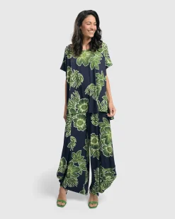Women Alembika Plus<Paradise Punto Pants, Royal/Green