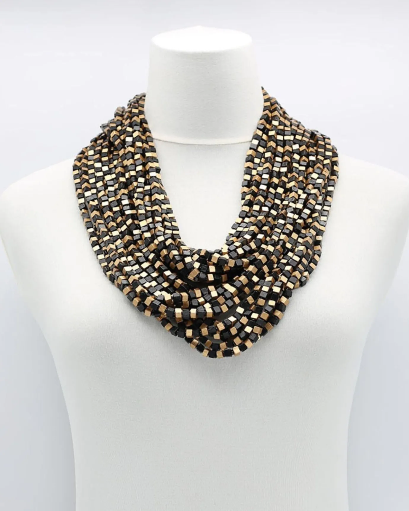 Women Alembika Accessories<Pashmina Bead Necklace, Gold/Black