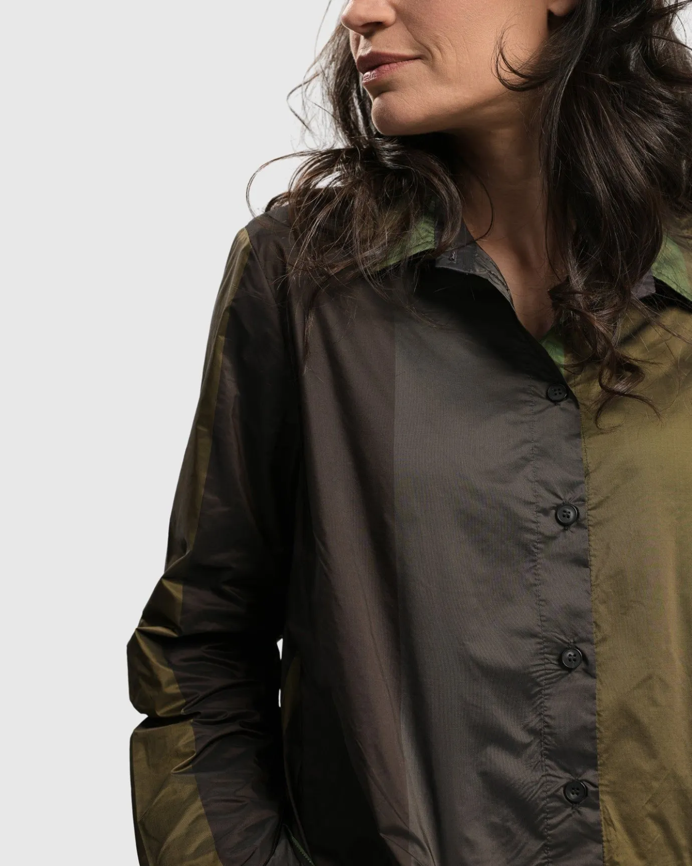 Women Alembika Plus<Patio Stones Button Down Tunic Top, Forest