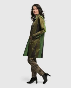 Women Alembika Plus<Patio Stones Button Down Tunic Top, Forest