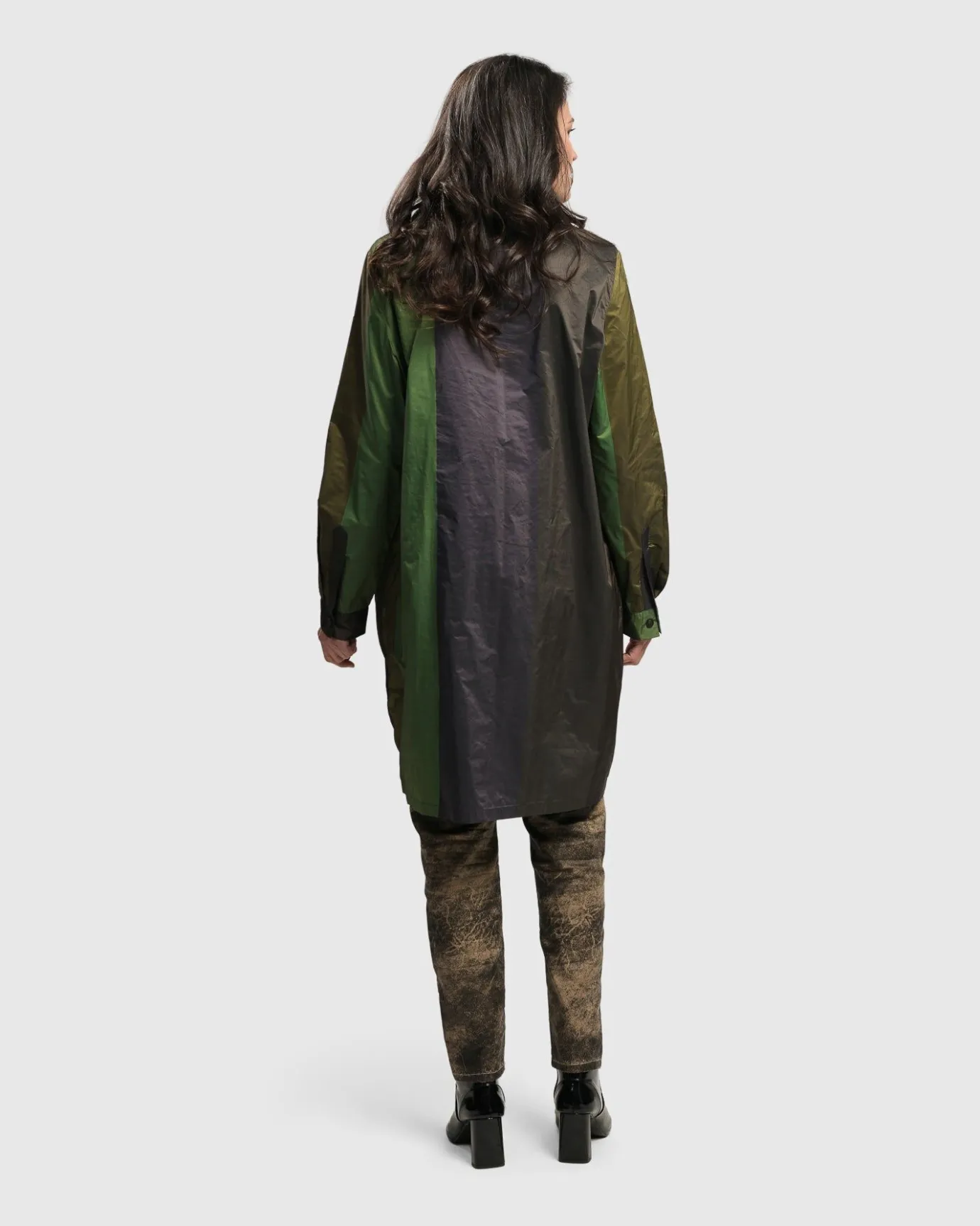 Women Alembika Plus<Patio Stones Button Down Tunic Top, Forest