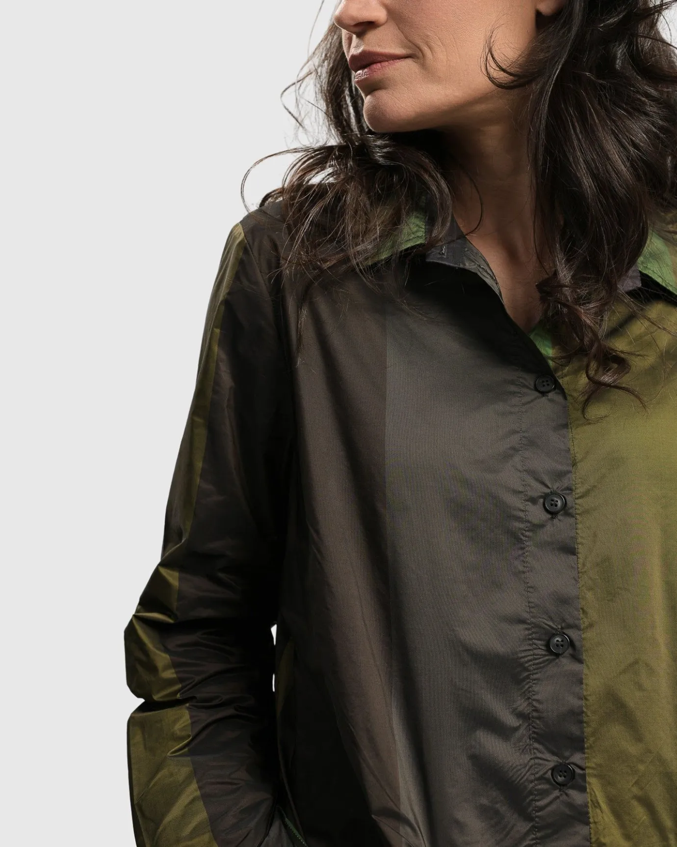 Women Alembika Plus<Patio Stones Button Down Tunic Top, Forest