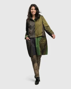 Women Alembika Plus<Patio Stones Button Down Tunic Top, Forest