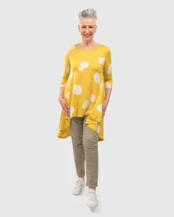 Women Alembika Tops & Tunics<Perfect Swing Tunic Top, Canary Spots