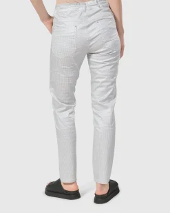 Women Alembika Plus<Pinstripe Iconic Stretch Jeans, Silver/White
