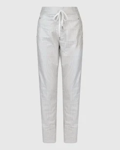 Women Alembika Plus<Pinstripe Iconic Stretch Jeans, Silver/White