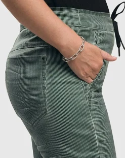 Women Alembika Plus<Pinstripe Iconic Stretch Jeans, Teal