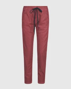 Women Alembika Plus<Pinstripe Iconic Stretch Jeans, Wine