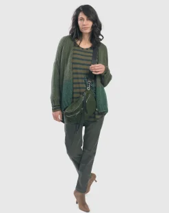 Women Alembika Plus<Pinstripe Iconic Stretch Jeans, Green