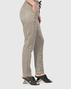 Women Alembika Plus<Pinstripe Iconic Stretch Jeans, Khaki