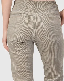 Women Alembika Plus<Pinstripe Iconic Stretch Jeans, Khaki