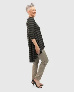 Women Alembika Plus<Pinstripe Iconic Stretch Jeans, Ivory