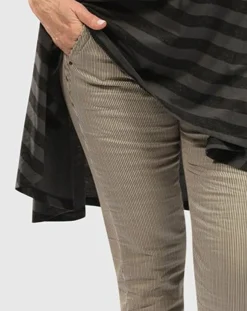 Women Alembika Plus<Pinstripe Iconic Stretch Jeans, Ivory