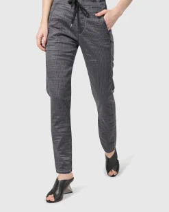 Women Alembika Plus<Pinstripe Iconic Stretch Jeans, Navy Wash
