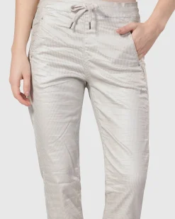 Women Alembika Plus<Pinstripe Iconic Stretch Jeans, Pearl/White