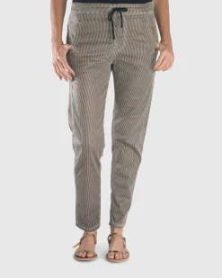 Women Alembika Plus<Pinstripe Iconic Stretch Jeans, Coffee