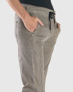 Women Alembika Plus<Pinstripe Iconic Stretch Jeans, Coffee